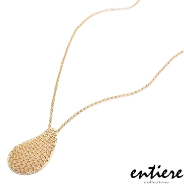 entiere アンティエーレ ペンダント ネックレス 40+5cm メッシュドロップ シルバー925 18金メッキ レディース