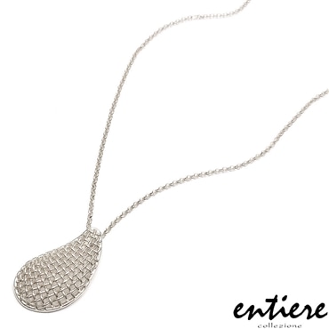 entiere アンティエーレ ペンダント ネックレス 40+5cm メッシュドロップ シルバー925 ロジウムメッキ レディース