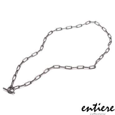 entiere アンティエーレ ネックレス マンテル トグルクラスプ Tバー クリップチェーン 60cm シルバー925 ルテニウムメッキ レディース メンズ