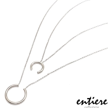 entiere アンティエーレ ペンダント ネックレス 2連 ランドルト・リング 42+5cm シルバー925 ロジウムメッキ レディース