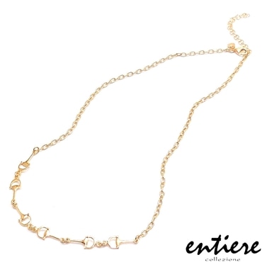 entiere アンティエーレ ネックレス 40+5cm ハミ・ビットチェーン シルバー925 18金メッキ レディース