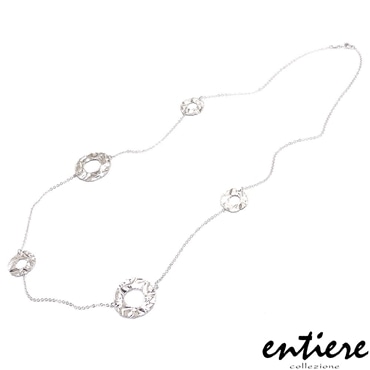 entiere アンティエーレ ロングネックレス ドーナツ ステーション 95cm シルバー925 ロジウムメッキ レディース