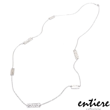 entiere アンティエーレ ロングネックレス レクタングル ステーション 93cm シルバー925 ロジウムメッキ レディース