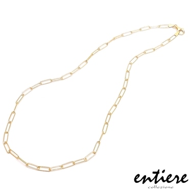 entiere アンティエーレ ネックレス クリップチェーン 45cm シルバー925 18金メッキ レディース
