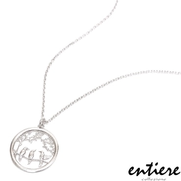 entiere アンティエーレ ペンダント ネックレス 透かし バードデザイン 鳥 40+5cm シルバー925 ロジウムメッキ レディース