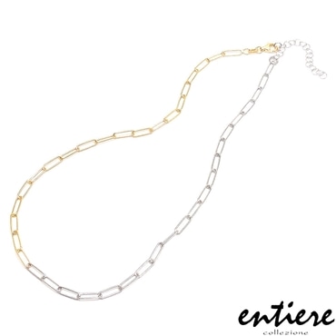 entiere アンティエーレ ネックレス クリップチェーン 40+5cm シルバー925 ロジウム・18金メッキ バイカラー レディース