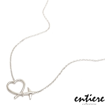 entiere アンティエーレ ネックレス ハート 飛行機雲 シルバー925 ロジウムメッキ レディース