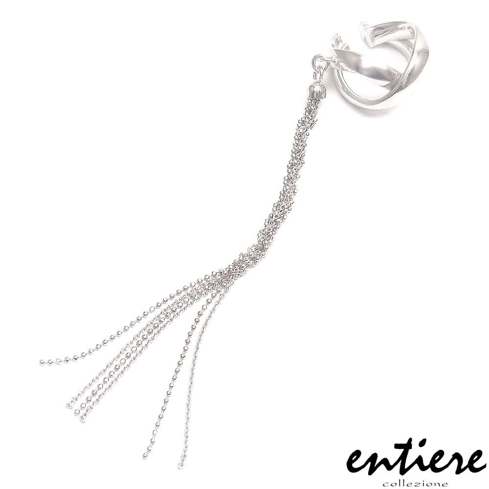 entiere アンティエーレ イヤーカフ イヤカフ チェーン付き 編み込み レディース シルバー925 ロジウムメッキ