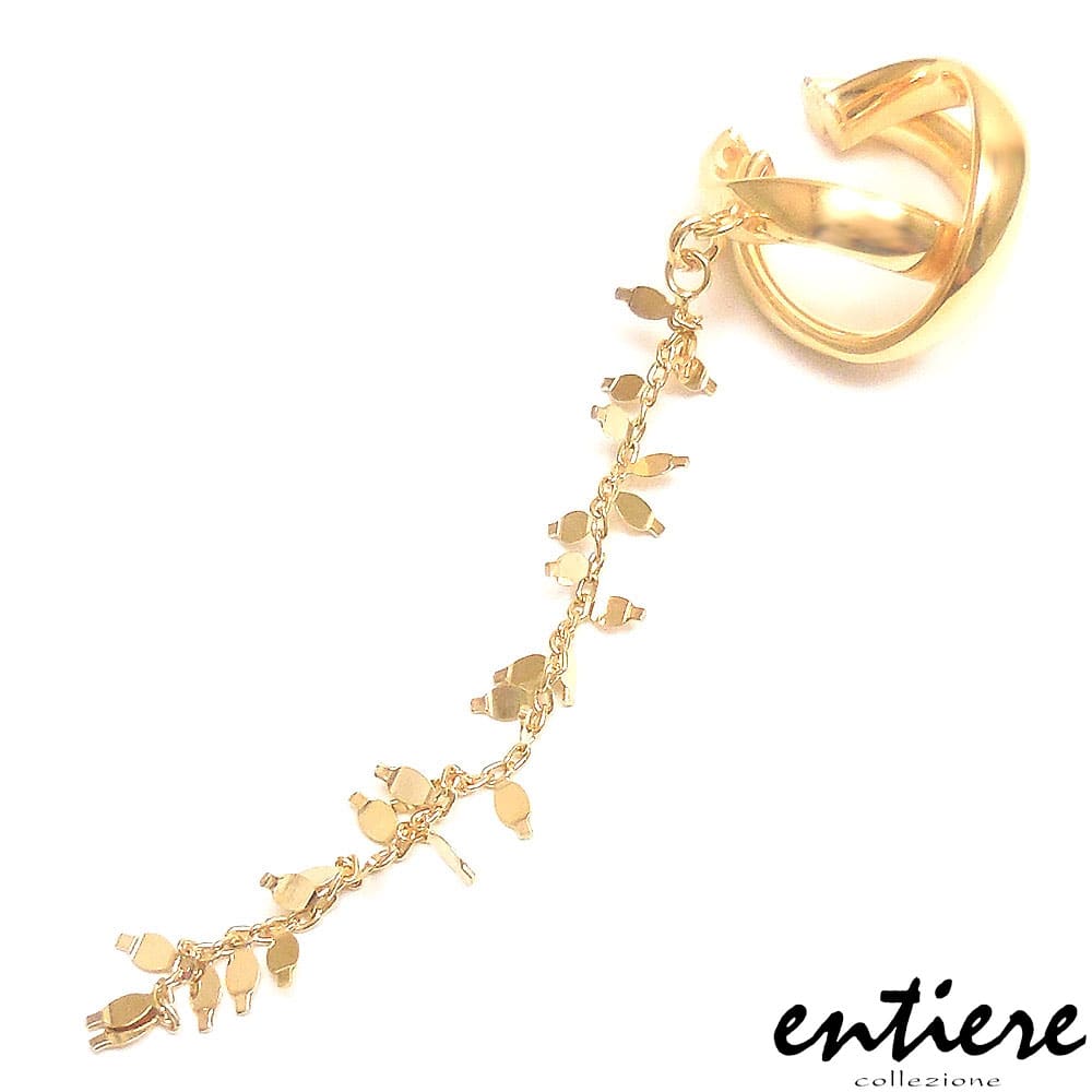 entiere アンティエーレ イヤーカフ イヤカフ チェーン付き プレート レディース シルバー925 18金メッキ