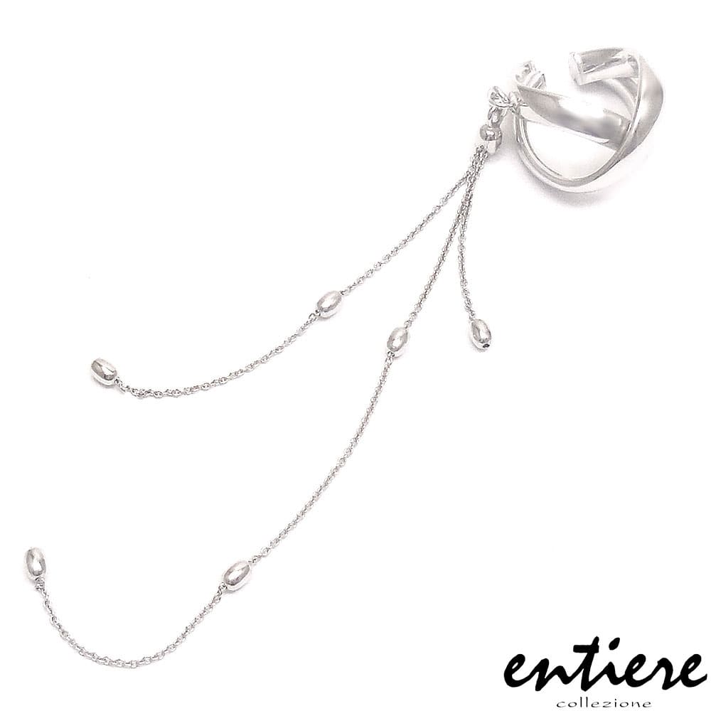 entiere アンティエーレ イヤーカフ イヤカフ チェーン付き ステーション レディース シルバー925 ロジウムメッキ