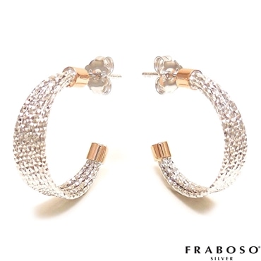 FRABOSO フラボッソ ピアス 両耳用 グリッター シルバー925 ロジウム・ピンクゴールドメッキ レディース