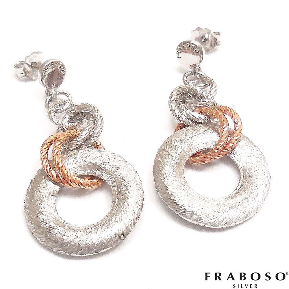 FRABOSO フラボッソ ピアス ラフサーフェイスサークル シルバー925 ロジウム・ピンクゴールドメッキ レディース