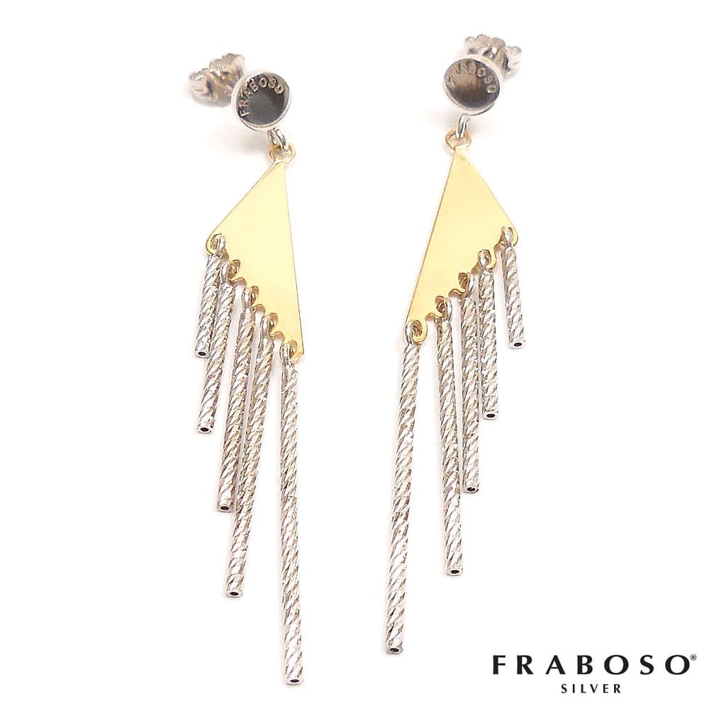 FRABOSO フラボッソ ピアス 両耳用 トライアングルデザイン シルバー925 ロジウム・18Kメッキ