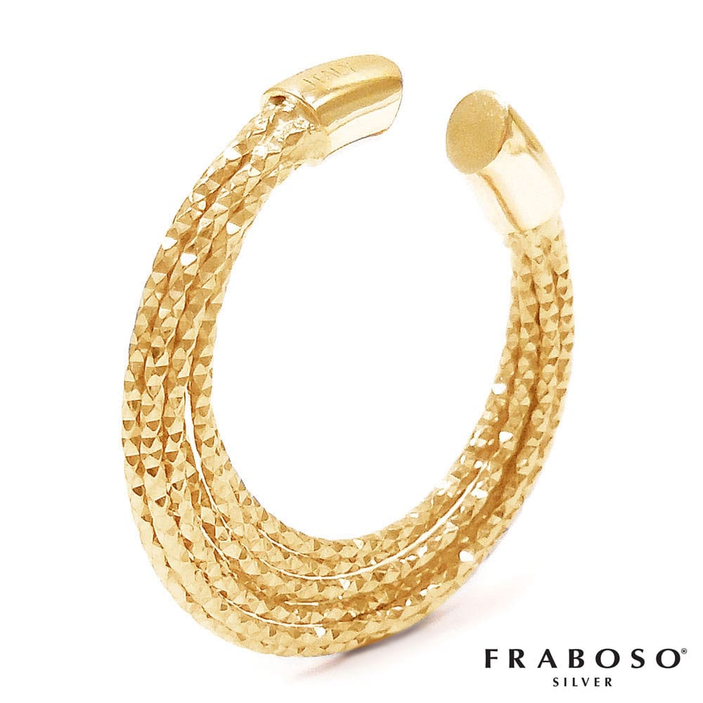 FRABOSO フラボッソ イヤーカフ イヤカフ グリッターサークル Sサイズ シルバー925 K18メッキ レディース