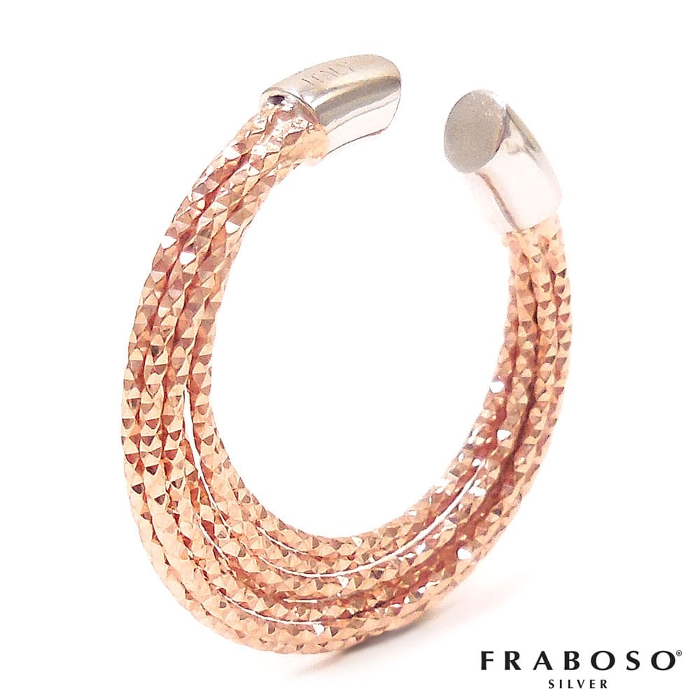 FRABOSO フラボッソ イヤーカフ イヤカフ グリッターサークル Sサイズ シルバー925 ピンクゴールドメッキ レディース