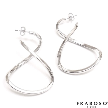 FRABOSO フラボッソ ピアス 両耳用 インフィニティ シルバー925 ロジウムメッキ レディース