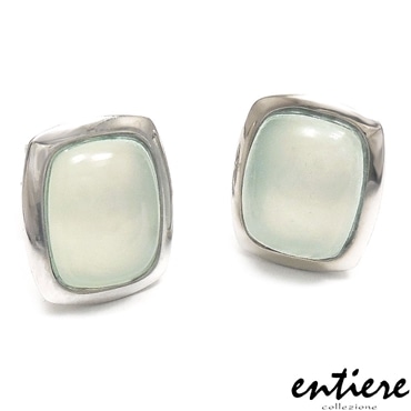 entiere アンティエーレ ピアス カルセドニー ミント シルバー925 ロジウムメッキ レディース