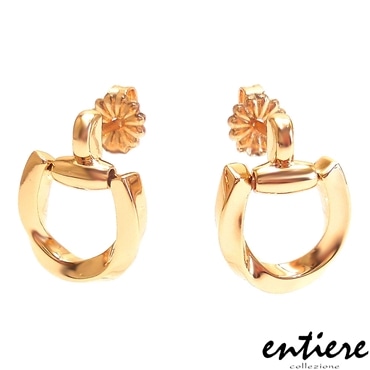 entiere アンティエーレ ピアス 馬蹄 ツイストシェイプ シルバー925 18金メッキ レディース