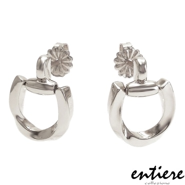 entiere アンティエーレ ピアス 馬蹄 ツイストシェイプ シルバー925 ロジウムメッキ レディース