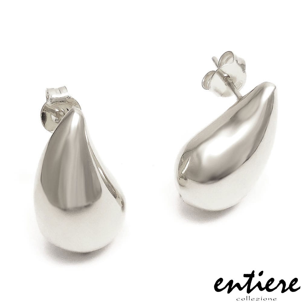 entiere アンティエーレ ピアス 中空タイプ ティアドロップ スタッド式 キャッチ式 シルバー925 ロジウムメッキ レディース