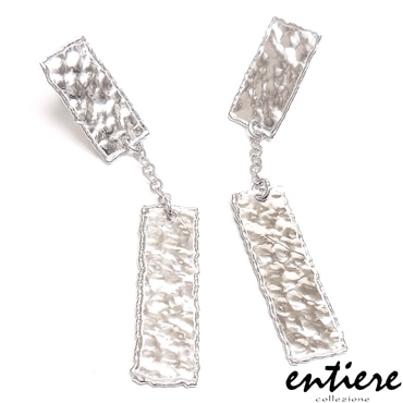 entiere アンティエーレ ピアス レクタングル シルバー925 ロジウムメッキ スタッド式 キャッチ式 両耳用 レディース