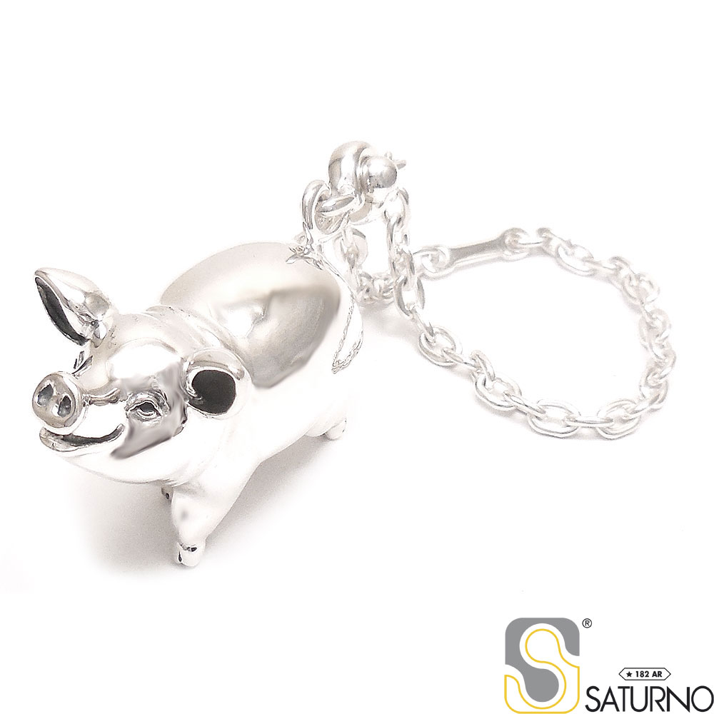 SATURNO サツルノ キーホルダー 豚 ぶた シルバー925  レディース メンズ
