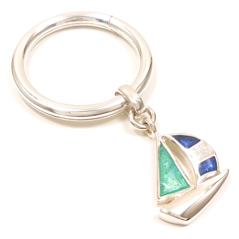 SATURNO サツルノ キーホルダー キーリング シルバー925 ヨット エナメル彩色 ダブルリング イタリア製