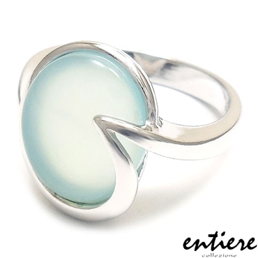 entiere アンティエーレ リング カルセドニー ブルー 12号 シルバー925 ロジウムメッキ レディース