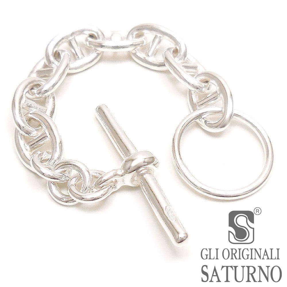 SATURNO サツルノ リング シルバー925 マンテル トグルタイプ Tバー マリンチェーン メンズ 15号