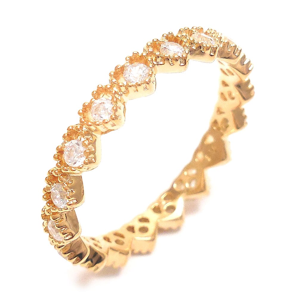 entiere アンティエーレ リング 指輪 レディース ハート エタニティ シルバー925 18金メッキ 13号