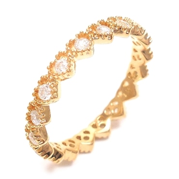 entiere アンティエーレ リング 指輪 レディース ハート エタニティ シルバー925 18金メッキ 9号