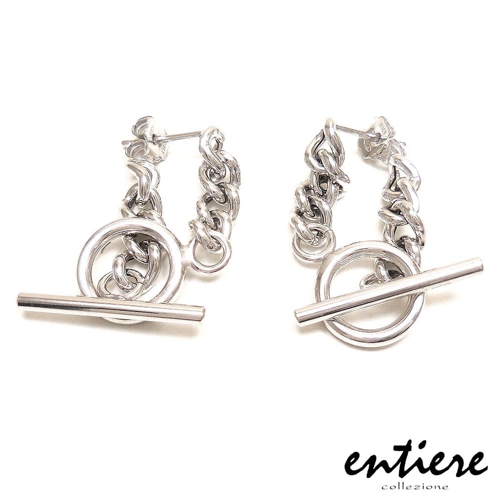 entiere アンティエーレ ピアス マンテル トグル Tバー レディース シルバー925 ロジウムメッキ