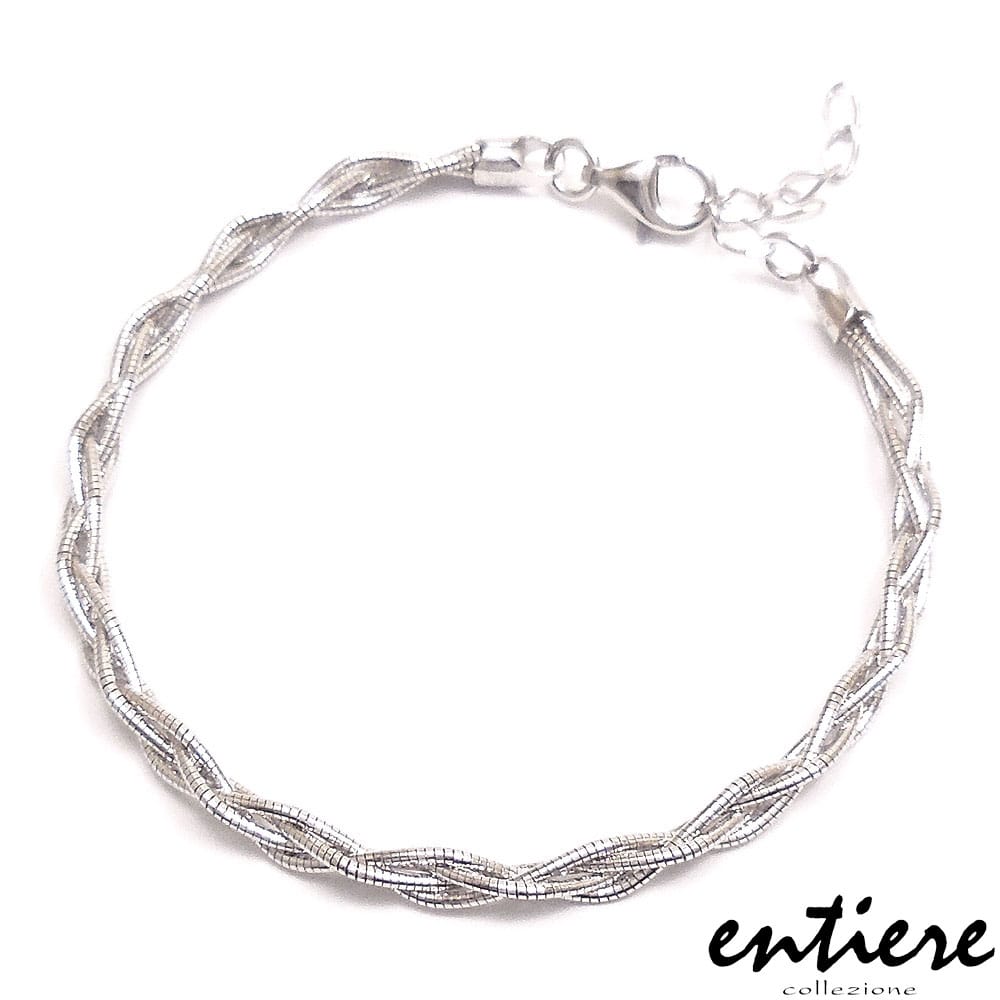 entiere アンティエーレ ブレスレット クロス 18cm＋3cm レディース シルバー925 ロジウムメッキ イタリア製