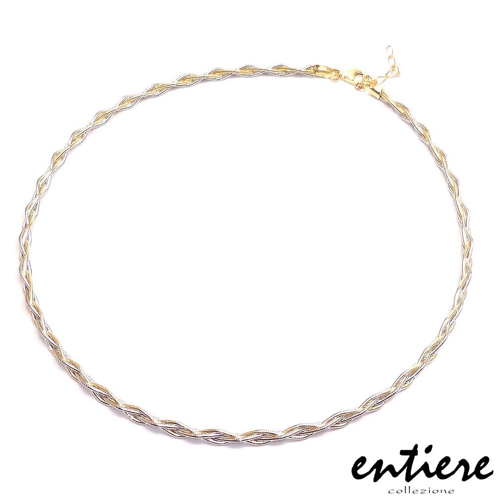 entiere アンティエーレ オメガネックレス クロス 42cm＋3cm レディース シルバー925 18金・ロジウムメッキ イタリア製