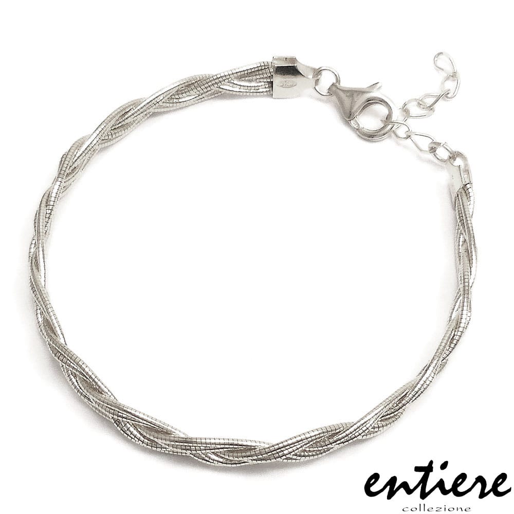 entiere アンティエーレ ブレスレット ブレイド 18cm＋3cm レディース シルバー925 ロジウムメッキ イタリア製