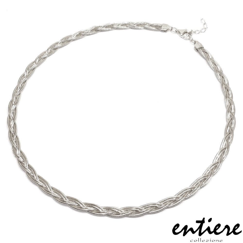 entiere アンティエーレ オメガネックレス ブレイド 42cm＋3cm レディース シルバー925 ロジウムメッキ イタリア製