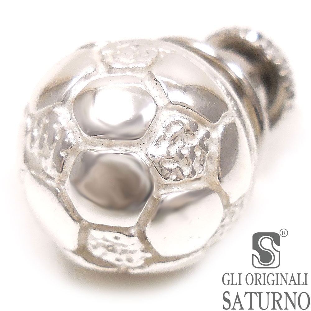 SATURNO サツルノ ピンブローチ ラペルピン サッカーボール シルバー925 イタリア製 メンズ レディース