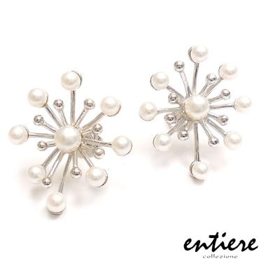 entiere アンティエーレ ピアス 淡水パール 花火 シルバー925 ロジウムメッキ レディース