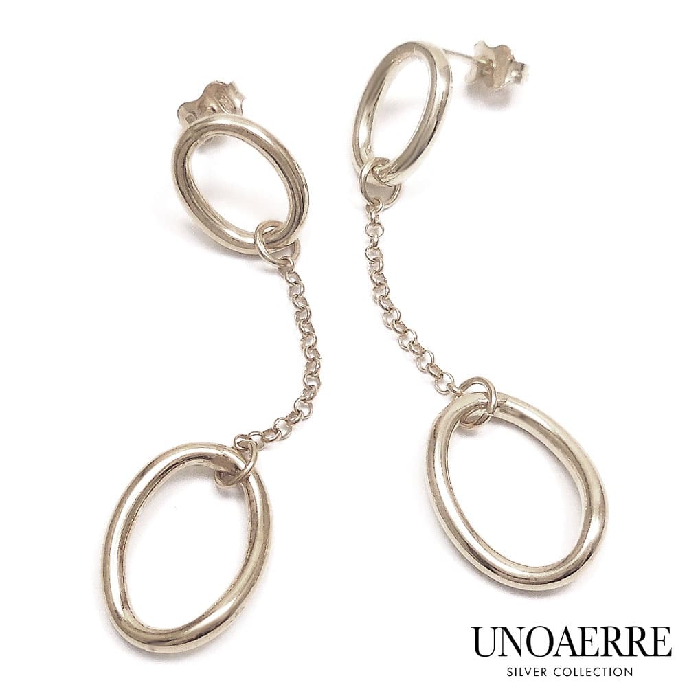 UNOAERRE ウノアエレ ピアス ダングル シルバー925 ロジウムメッキ レディース