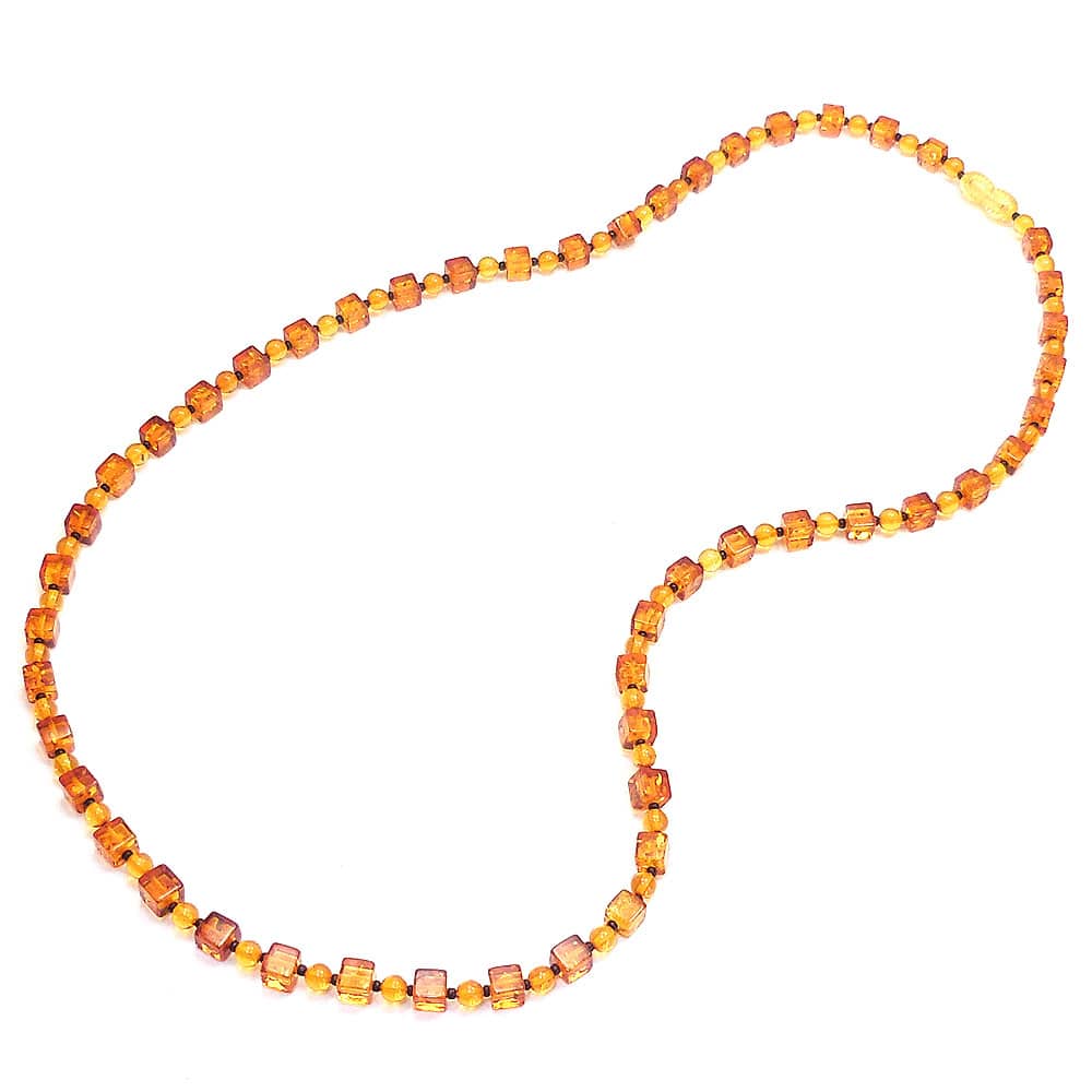 entiere アンティエーレ ロングネックレス アンバー 琥珀 明るめ 70cm レディース