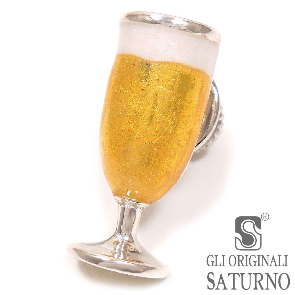 SATURNO サツルノ ピンブローチ ラペルピン ビールグラス シルバー925