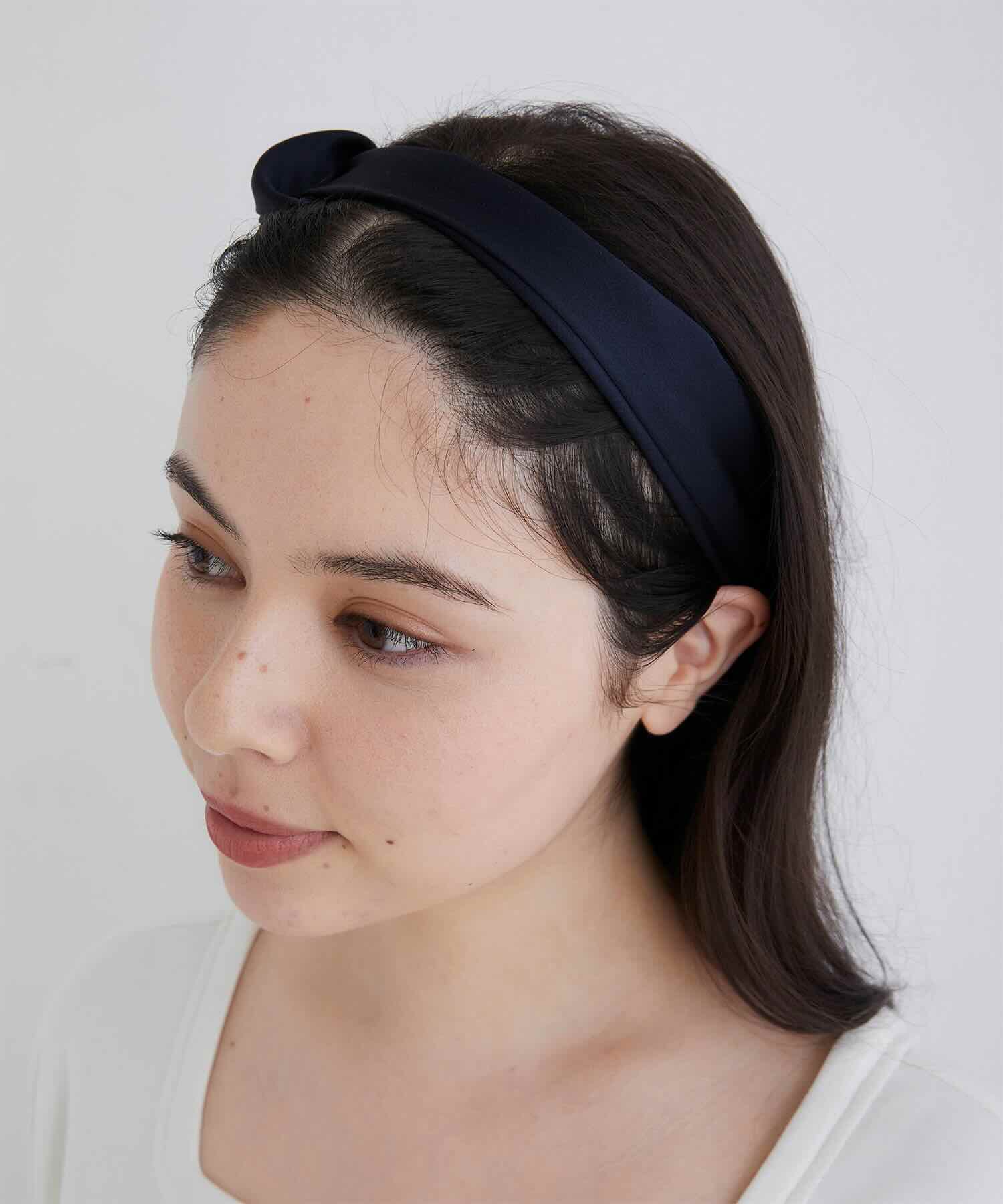 シルクヘアバンド エレガントネイビー エレガントネイビー