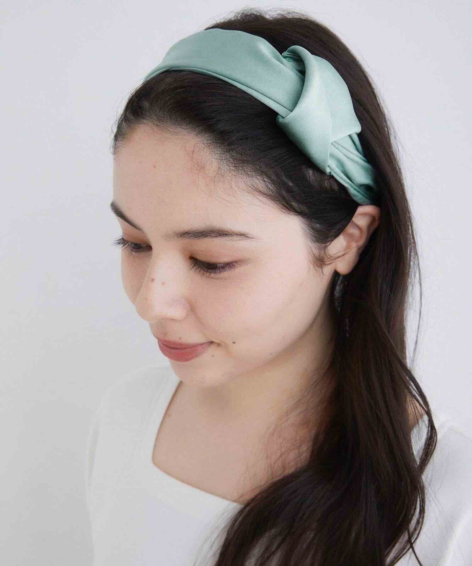 シルクヘアバンド ミントグリーン ミントグリーン