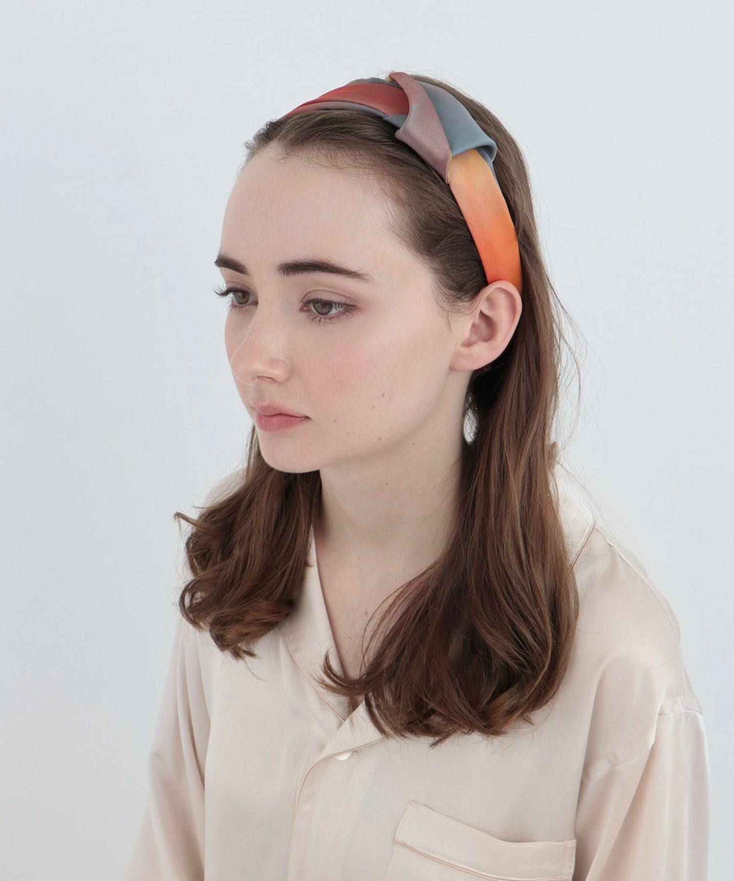 ウォータカラーシルクヘアバンド イブニンググロウ イブニンググロウ