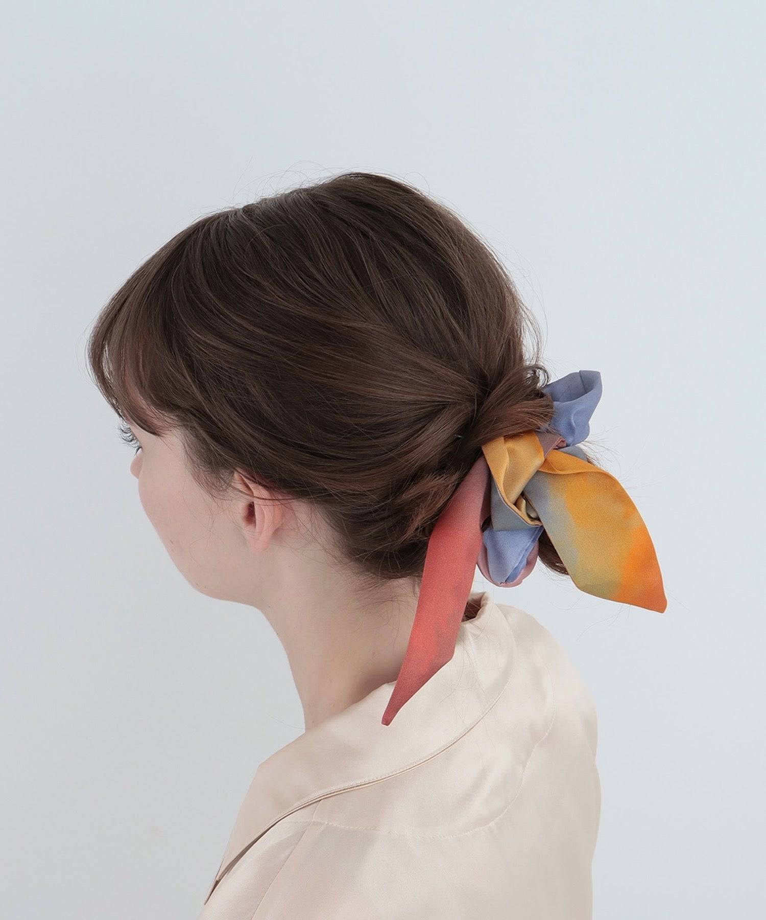 ウォータカラーシルクリボンシュシュ 2WAYタイプ イブニンググロウ イブニンググロウ Free