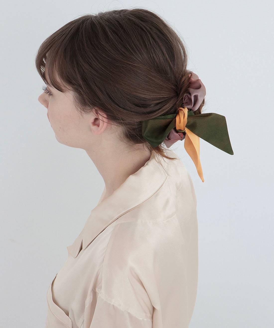 ウォータカラーシルクリボンシュシュ 2WAYタイプ ミスティレイク ミスティレイク Free