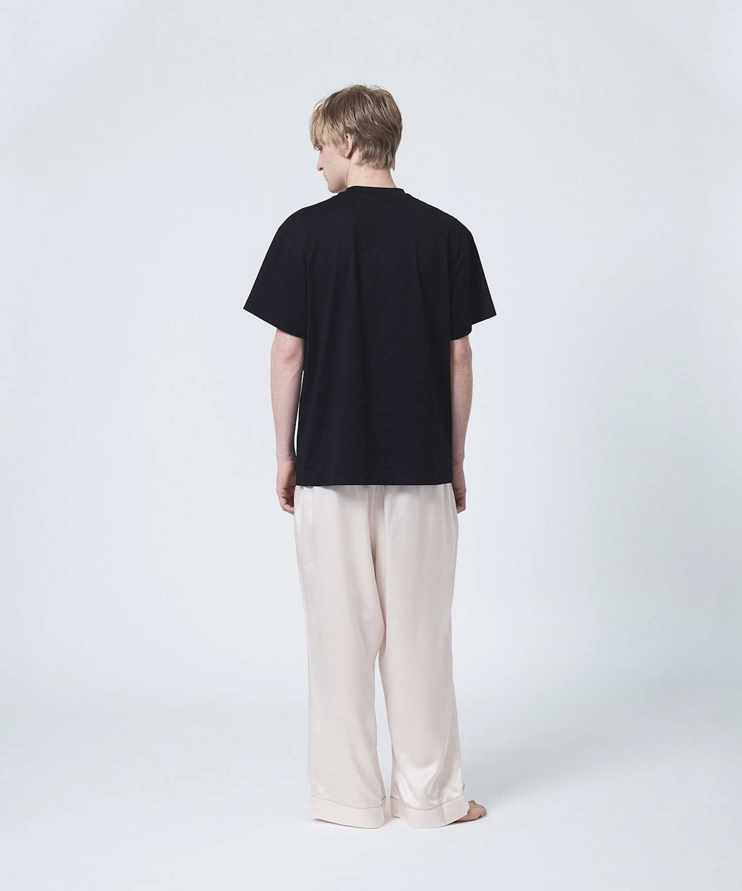 【メンズ】シルクコットンTシャツ ブラック ブラック M