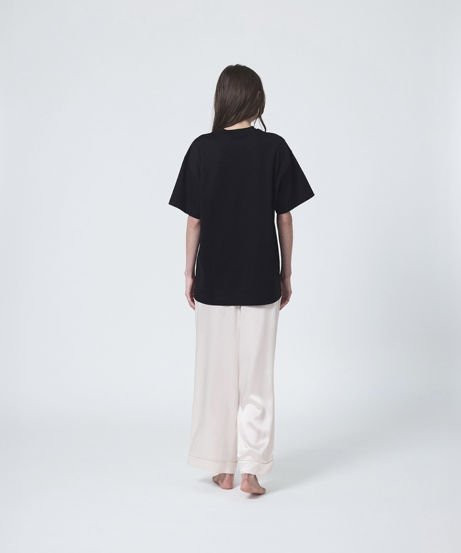 【ウィメンズ】シルクコットンTシャツ ブラック ブラック M