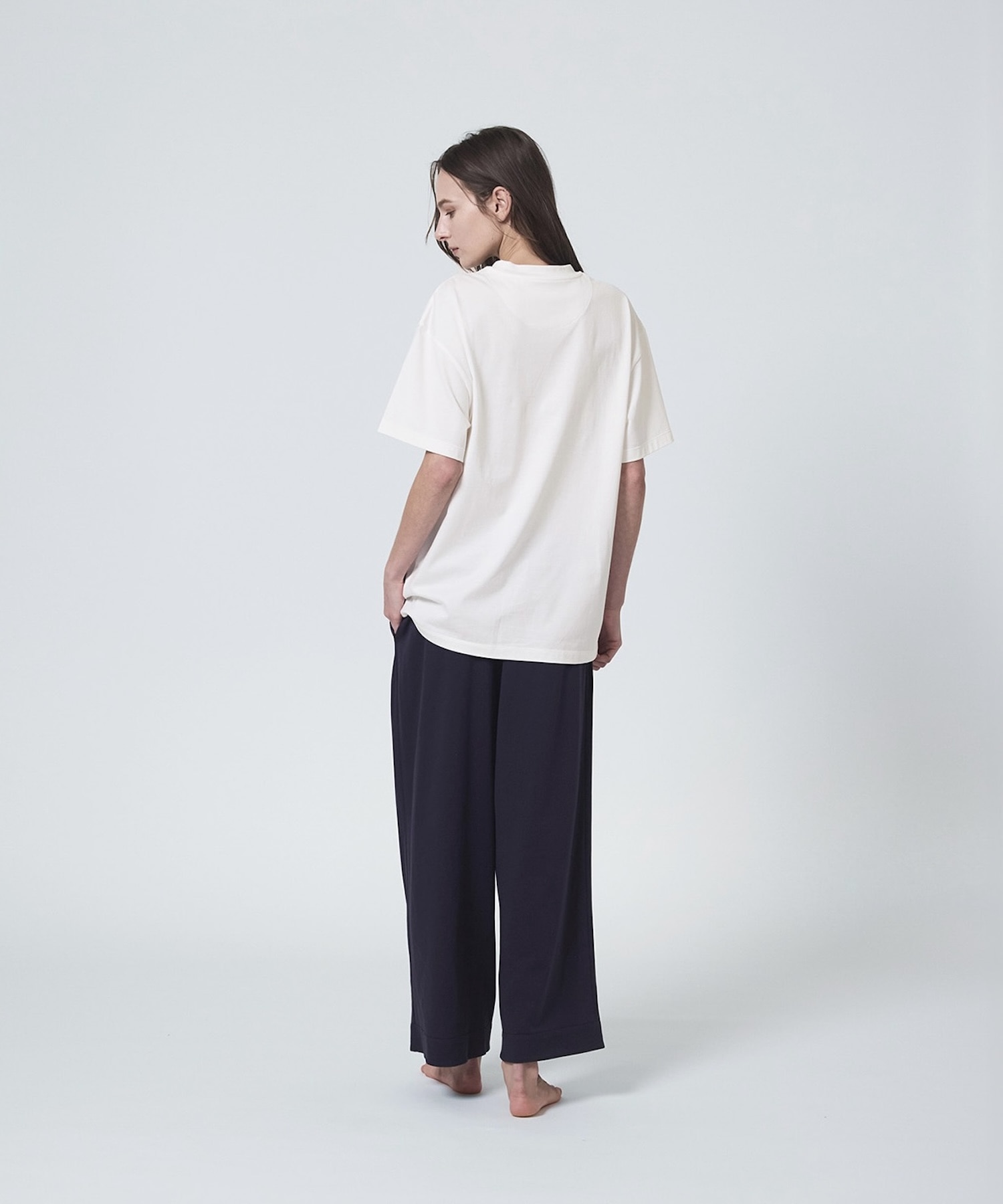 【ウィメンズ】シルクコットンTシャツ ホワイト ホワイト S