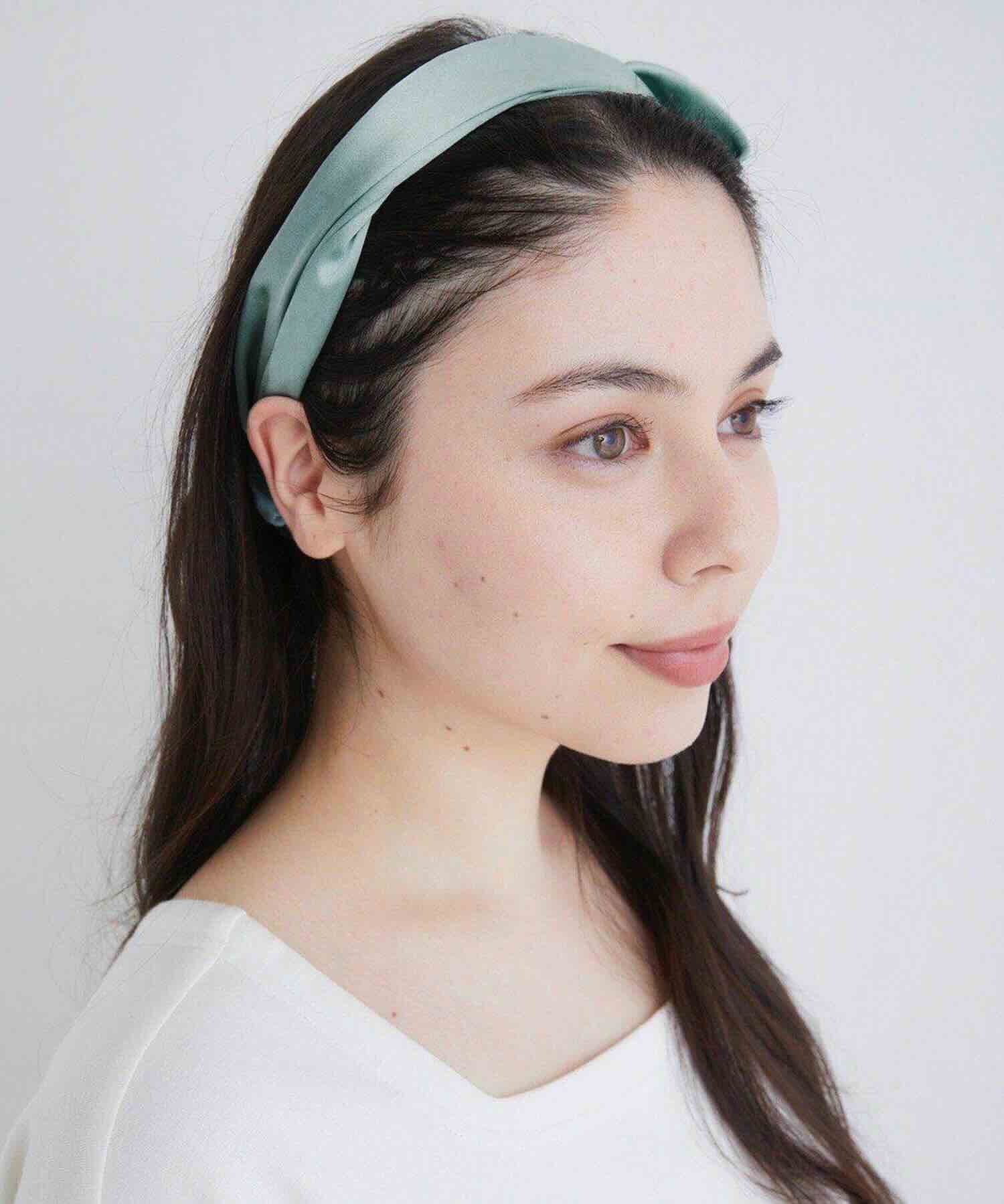 シルクヘアバンド ミントグリーン ミントグリーン